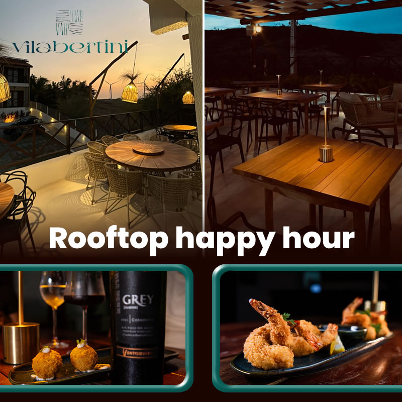 Rooftop happy hour na Vila Bertini de Icaraizinho de Amontada a partir de R$69,90.