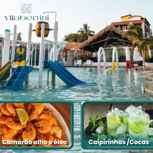 Camarão ao alho e óle + 2 caipirinhas, 2 cocas e 2 pulseiras a partir de R$ 99,99 na Vila Bertini de Icaraizinho de Amontada.