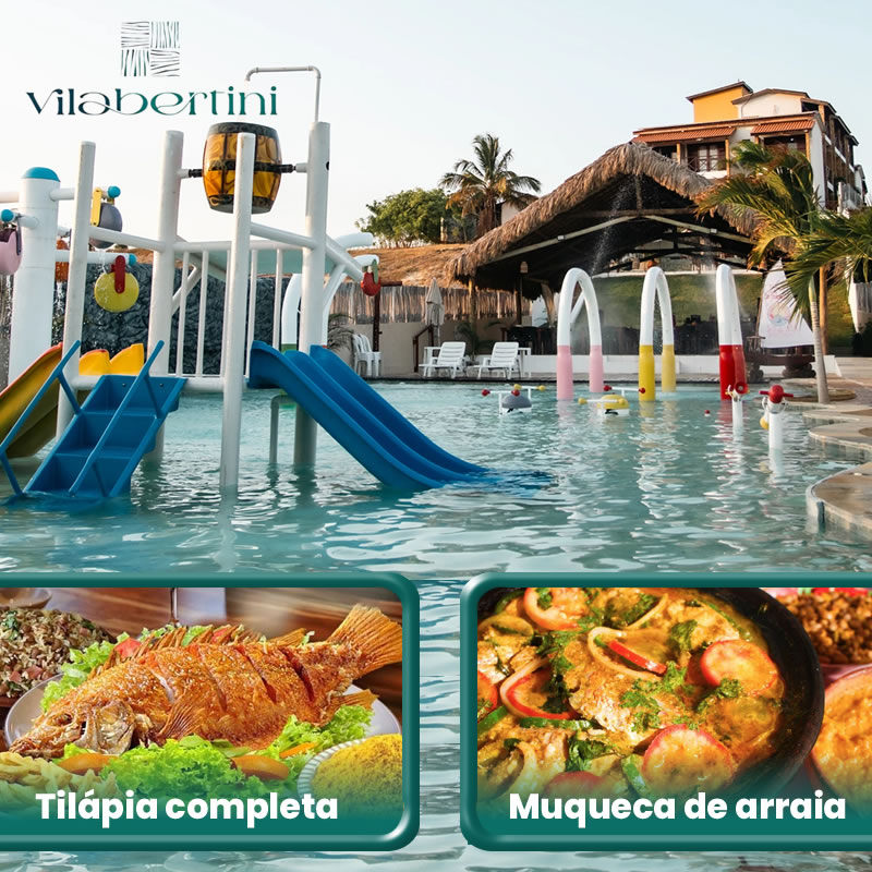 Tilápia ou Moqueca de arraia + duas pulseiras do parque a partir de R$99,90.